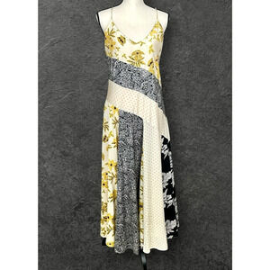 Banana Republic Yellow and Black Floral Maxi Dress